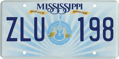 MS license plate ZLU198