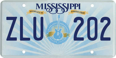 MS license plate ZLU202