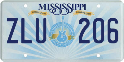 MS license plate ZLU206