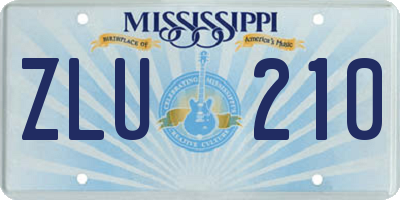 MS license plate ZLU210