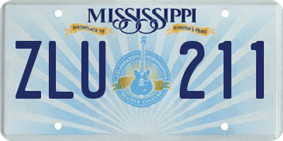 MS license plate ZLU211
