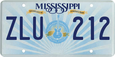 MS license plate ZLU212