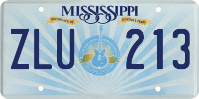 MS license plate ZLU213