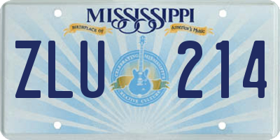 MS license plate ZLU214