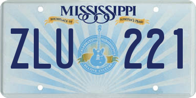 MS license plate ZLU221