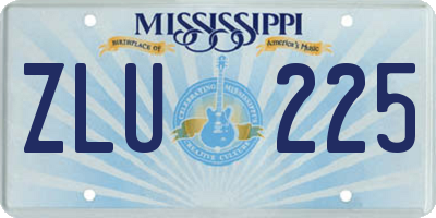 MS license plate ZLU225