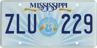 MS license plate ZLU229