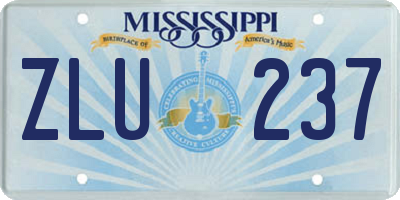 MS license plate ZLU237