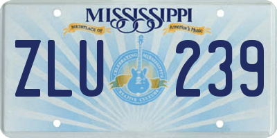 MS license plate ZLU239