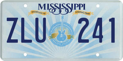 MS license plate ZLU241