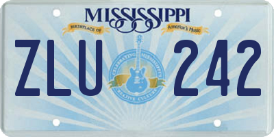 MS license plate ZLU242