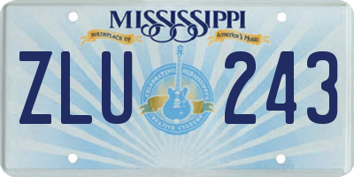 MS license plate ZLU243