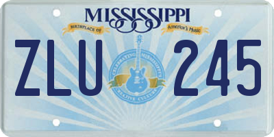 MS license plate ZLU245