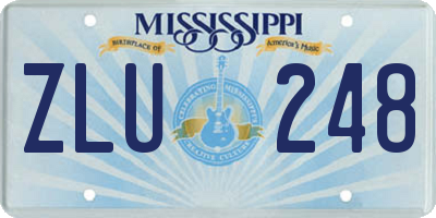 MS license plate ZLU248