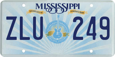 MS license plate ZLU249