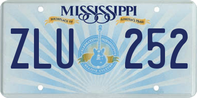 MS license plate ZLU252