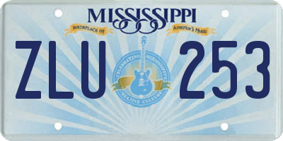 MS license plate ZLU253