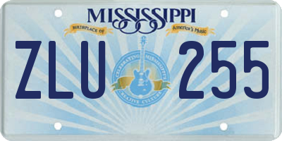 MS license plate ZLU255