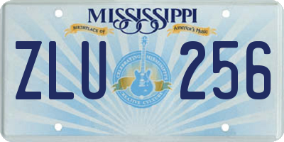 MS license plate ZLU256