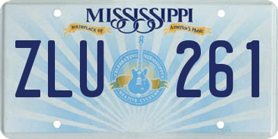 MS license plate ZLU261