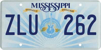MS license plate ZLU262