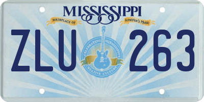 MS license plate ZLU263
