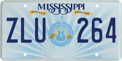 MS license plate ZLU264
