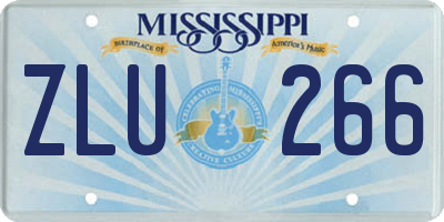 MS license plate ZLU266