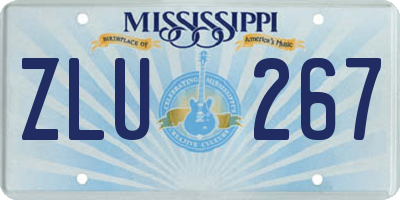 MS license plate ZLU267