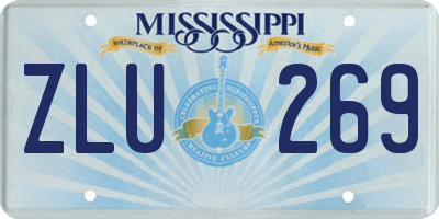 MS license plate ZLU269