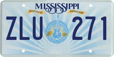 MS license plate ZLU271