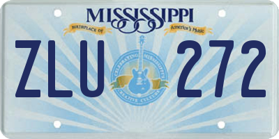 MS license plate ZLU272