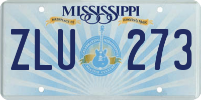 MS license plate ZLU273