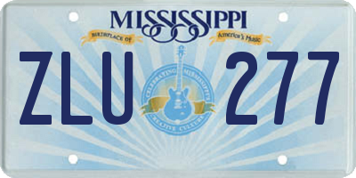 MS license plate ZLU277