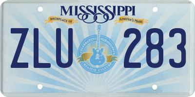 MS license plate ZLU283