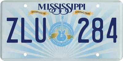 MS license plate ZLU284