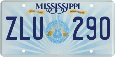MS license plate ZLU290