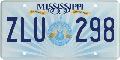 MS license plate ZLU298
