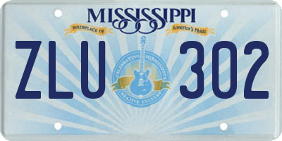 MS license plate ZLU302