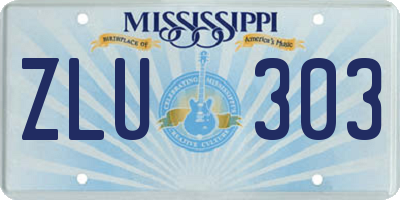 MS license plate ZLU303