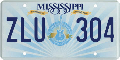 MS license plate ZLU304