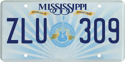 MS license plate ZLU309
