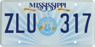 MS license plate ZLU317