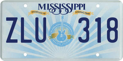 MS license plate ZLU318