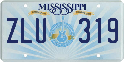 MS license plate ZLU319