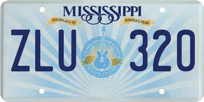 MS license plate ZLU320