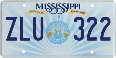 MS license plate ZLU322