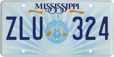 MS license plate ZLU324