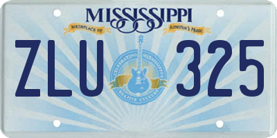 MS license plate ZLU325