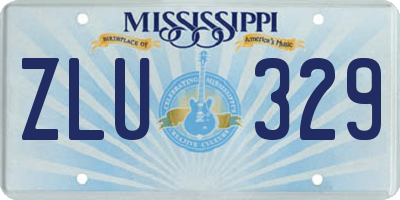 MS license plate ZLU329